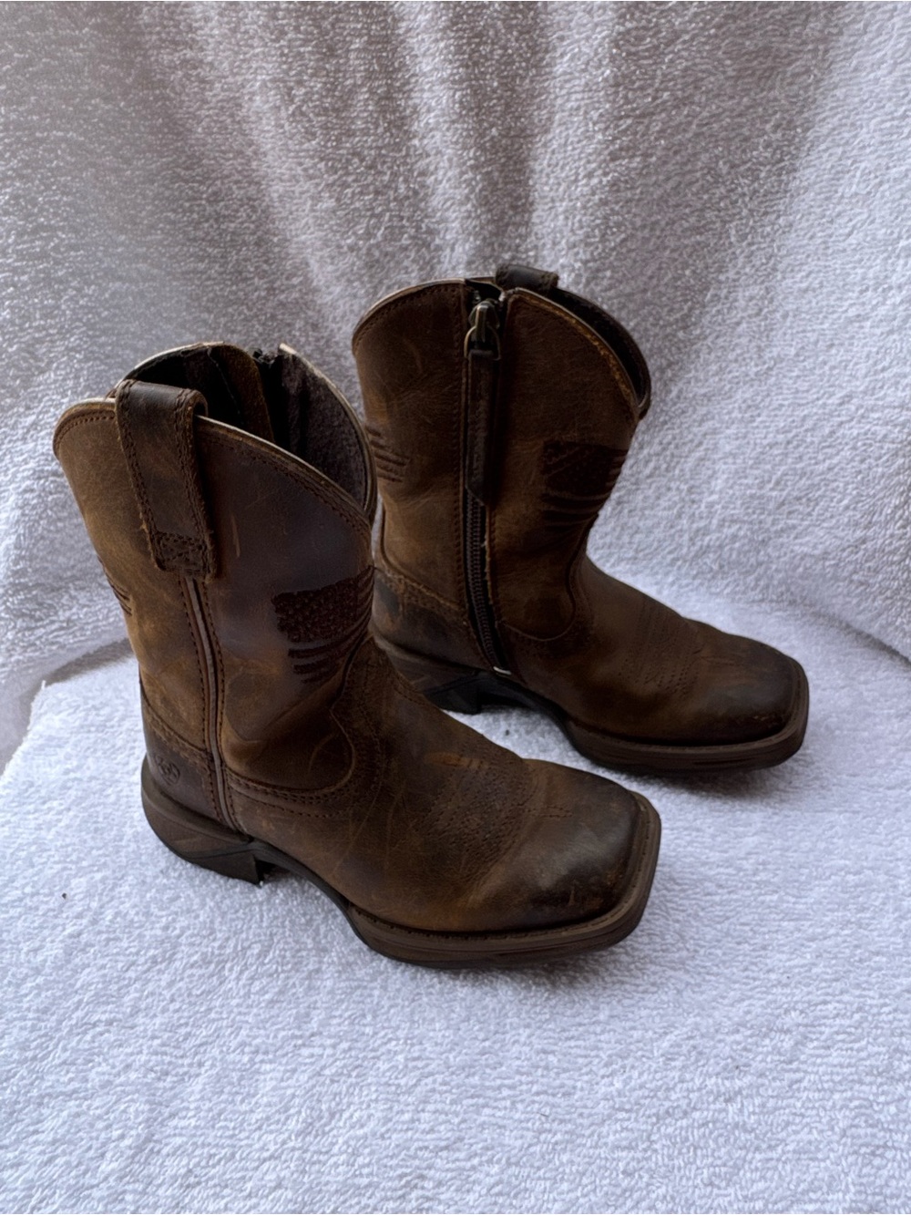 Ariat Anthem Patriot Toddler Cowboy Boots Brown Leather